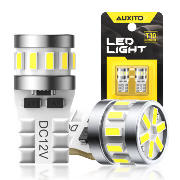 Bombillas LED T10 AUXITO Cola de pescado 194/168/2825 Canbus 6500K Blanco Frío – Paquete de 2